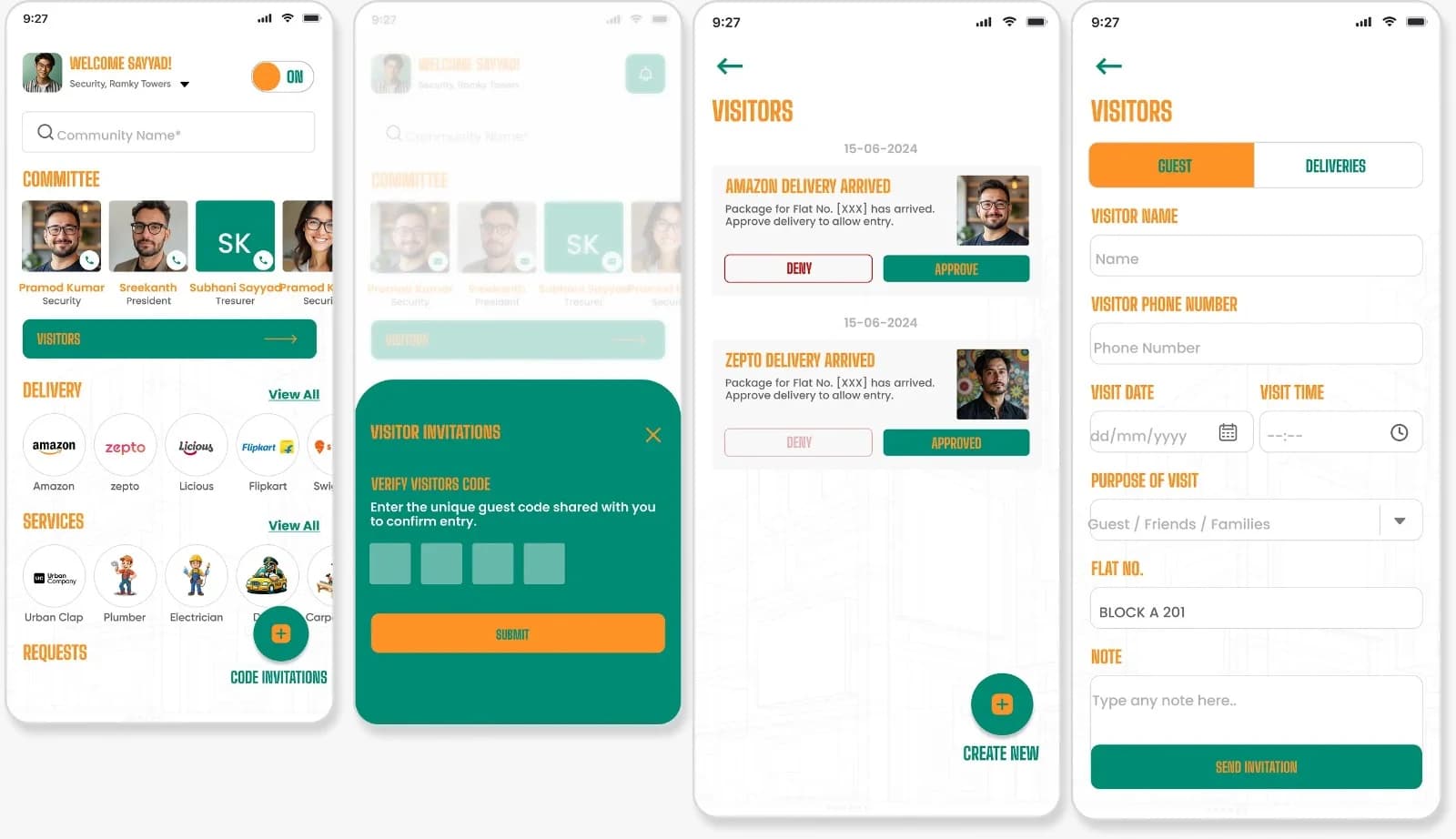 Smart visitor management interface