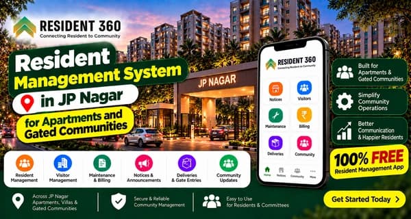 Resident Management System in JP Nagar for Apartments and Gated Communities