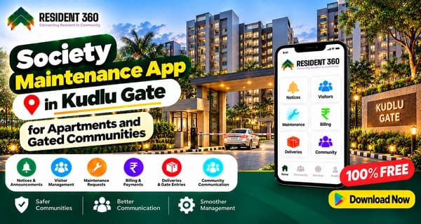 Society Maintenance App in Kudlu Gate for Apartments and Gated Communities